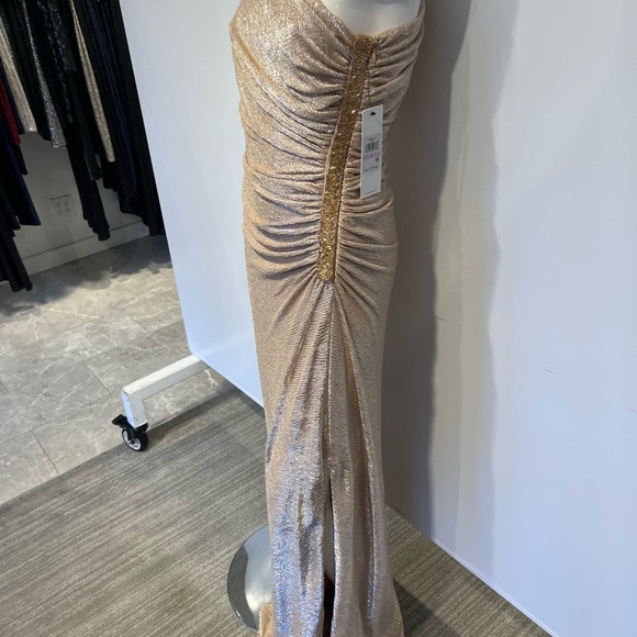 Calvin Klein Metallic One Shoulder Dress - Picture 3 of 6